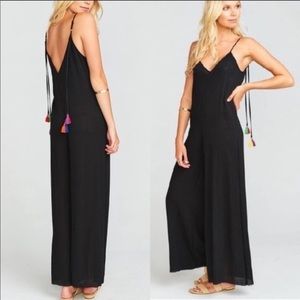 SMYM • show me your mumu black tassel jumpsuit NWT